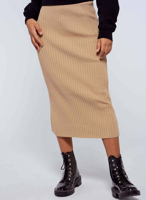 Jupe mi-longue beige ONLY pour femme
