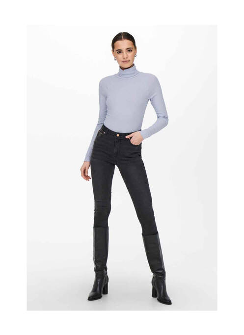Pull col roulé bleu ONLY pour femme