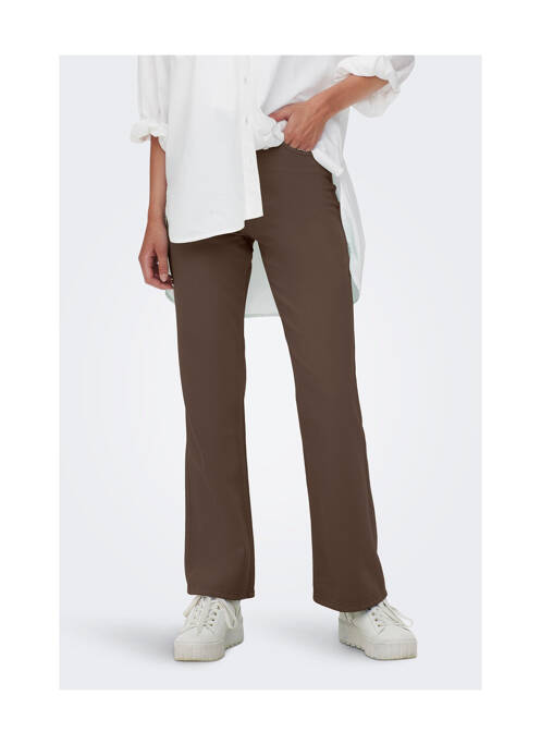 Jeans coupe droite marron ONLY pour femme