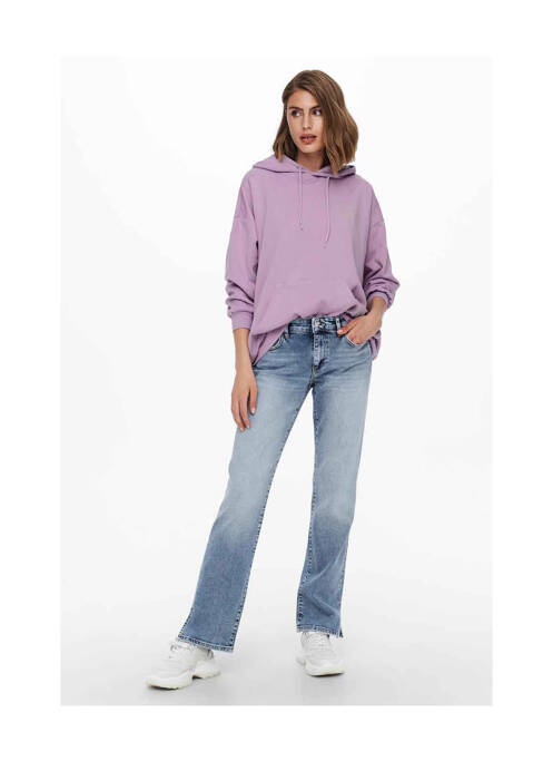 Sweat-shirt à capuche violet ONLY pour femme