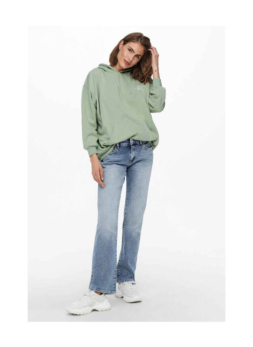 Sweat-shirt à capuche vert ONLY pour femme