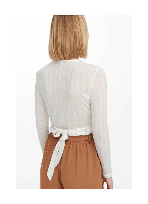 Gilet cache-cœur blanc JACQUELINE DE YONG femme