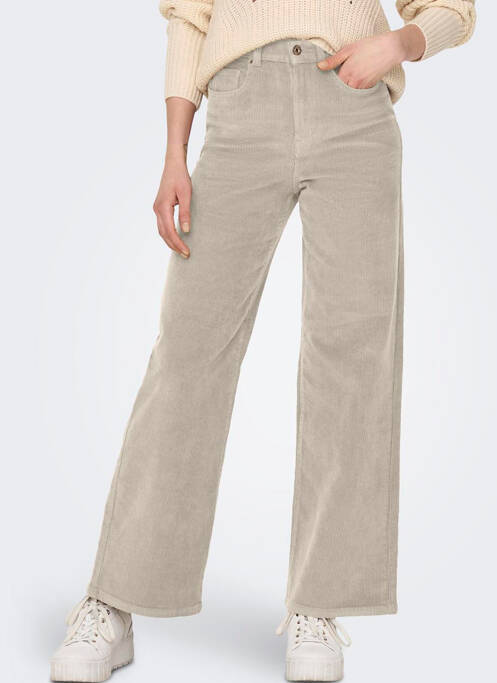 Pantalon droit beige ONLY pour femme