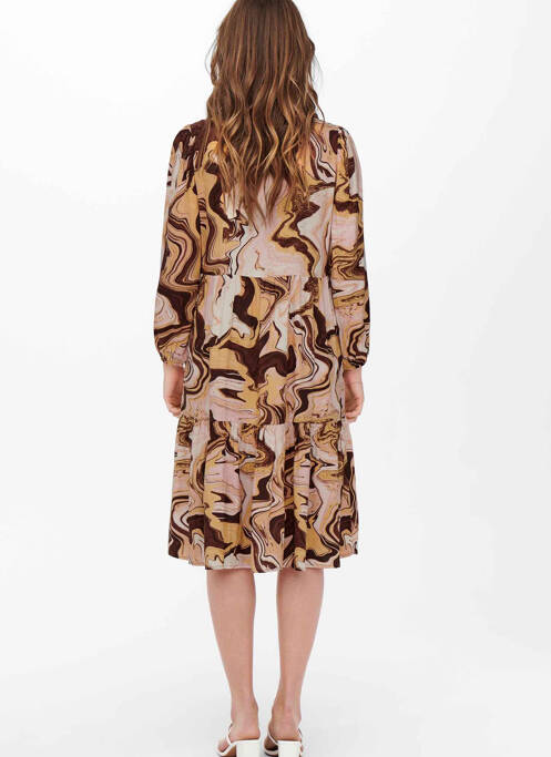 Robe mi-longue marron ONLY pour femme