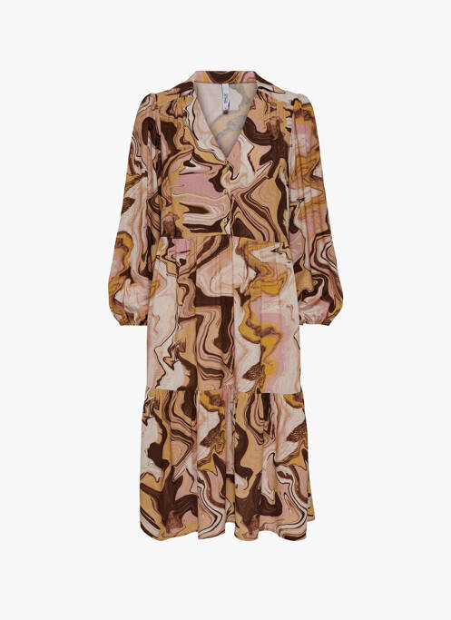 Robe mi-longue marron ONLY pour femme