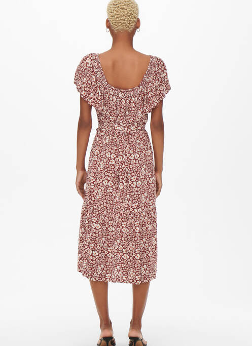 Robe mi-longue rouge ONLY pour femme