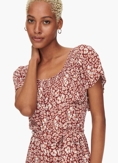 Robe mi-longue rouge ONLY pour femme