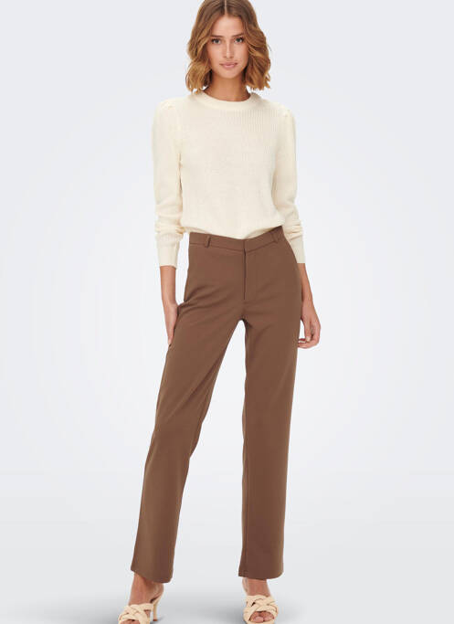 Pantalon chino marron JACQUELINE DE YONG pour femme