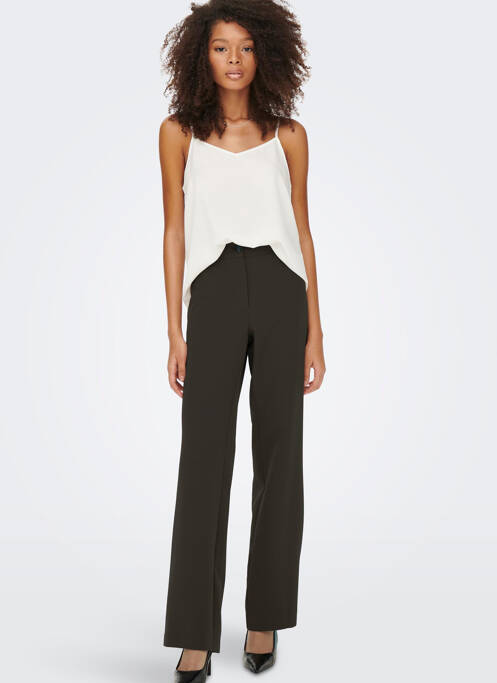 Pantalon droit marron ONLY pour femme