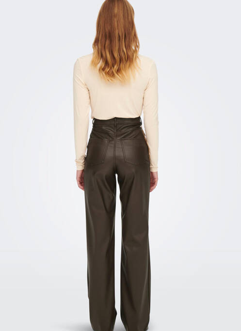 Pantalon droit marron ONLY pour femme