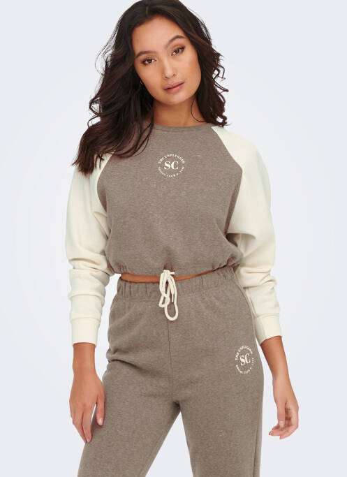 Sweat-shirt marron ONLY pour femme