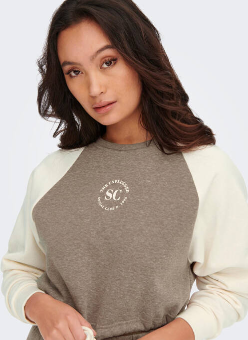Sweat-shirt marron ONLY femme