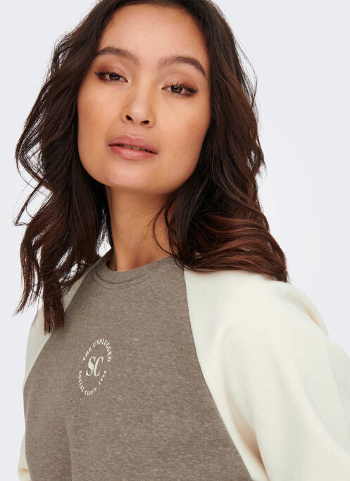 Sweat-shirt marron ONLY femme