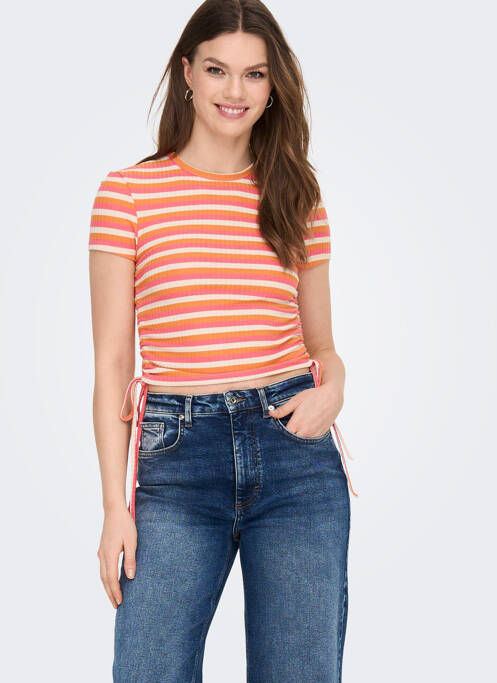 T-shirt orange ONLY pour femme