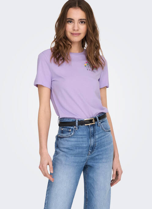 T-shirt violet ONLY pour femme