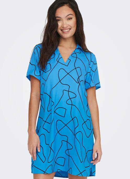 Robe courte bleu ONLY pour femme