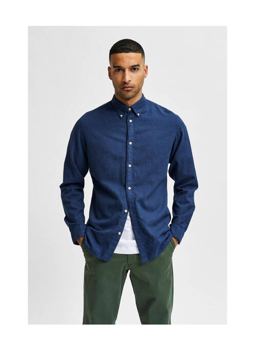 Chemise manches longues bleu SELECTED pour homme
