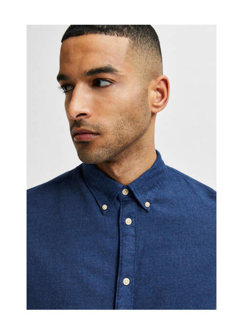 Chemise manches longues bleu SELECTED pour homme
