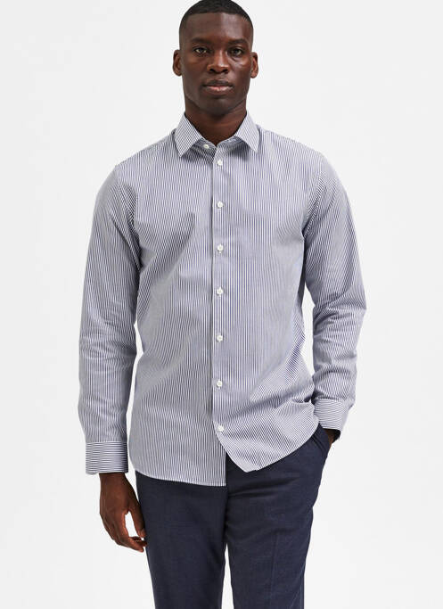 Chemise manches longues bleu SELECTED pour homme