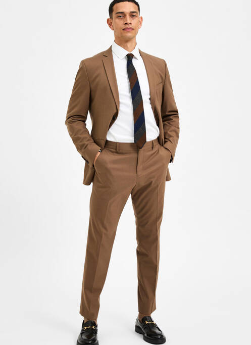 Pantalon chino marron SELECTED pour homme