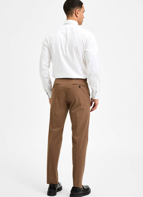 Pantalon chino marron SELECTED pour homme