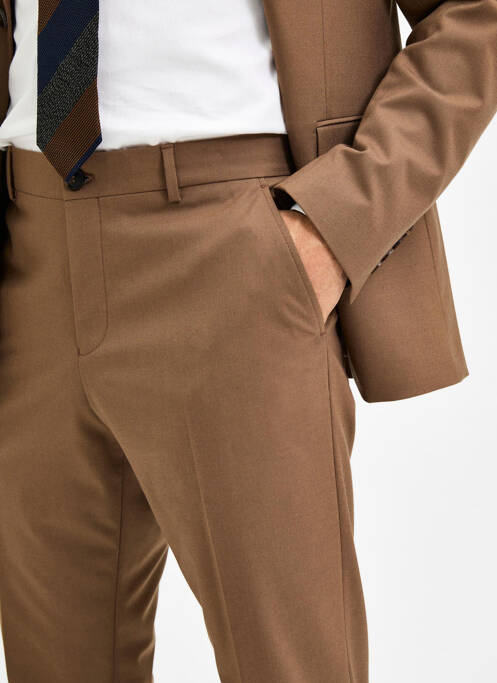 Pantalon chino marron SELECTED pour homme