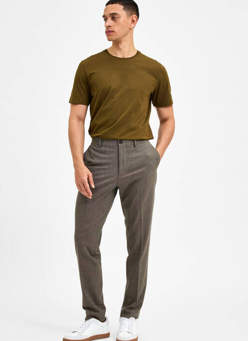 Pantalon chino beige SELECTED pour homme