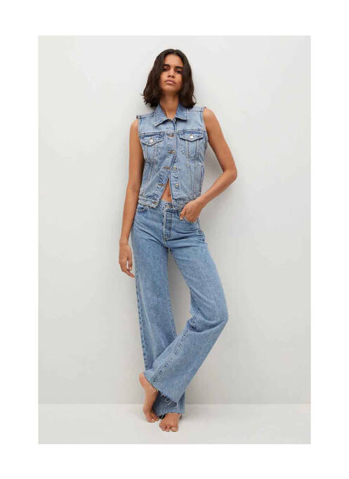 Jeans coupe large bleu MANGO pour femme