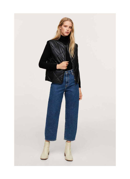Manteau court noir MANGO pour femme