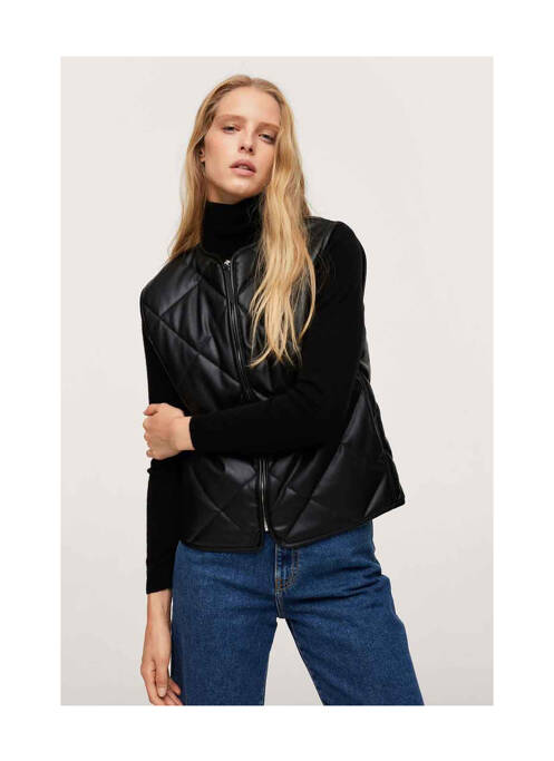 Manteau court noir MANGO pour femme