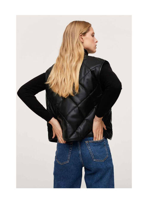 Manteau court noir MANGO pour femme