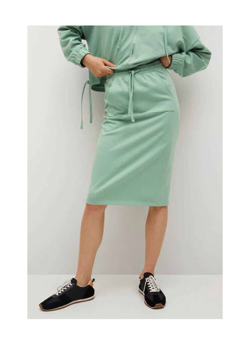 Jupe mi-longue vert MANGO pour femme