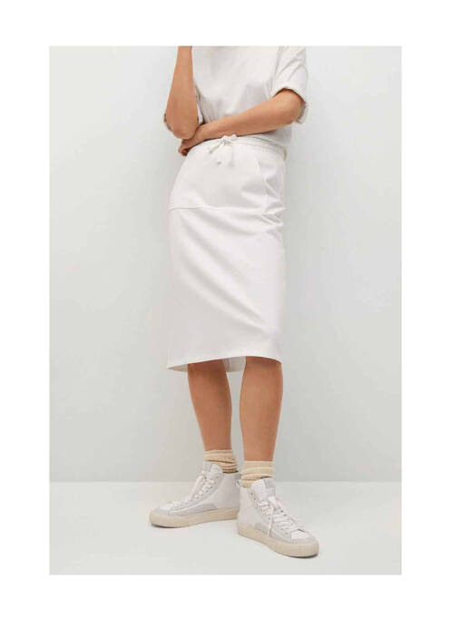 Jupe mi-longue blanc MANGO pour femme