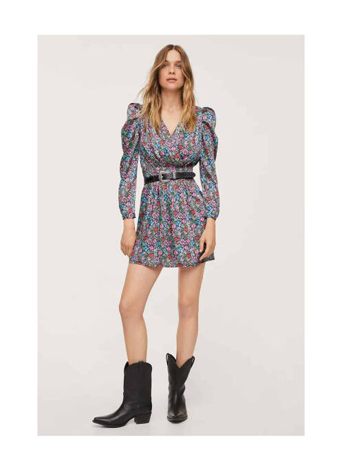 Robe courte noir MANGO pour femme