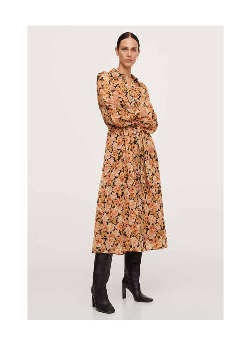 Robe longue orange MANGO pour femme