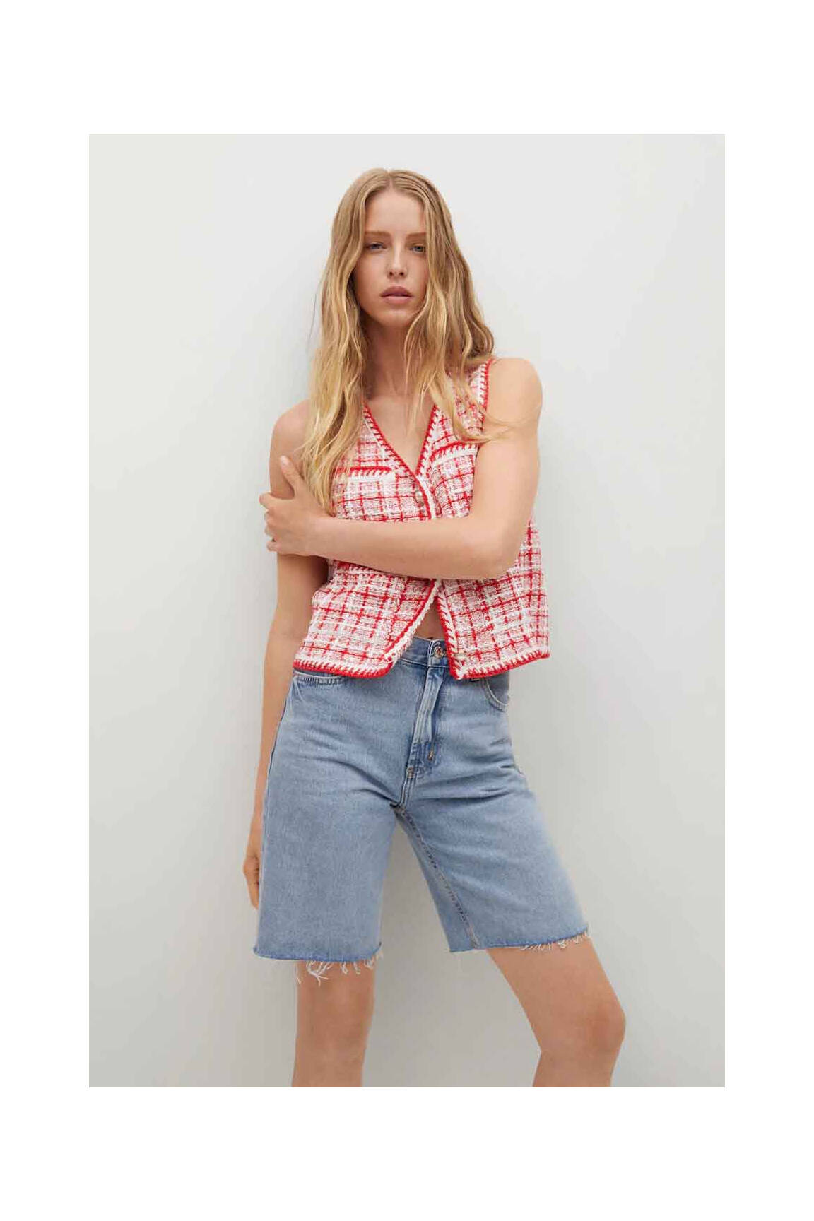 Gilet Sans Manche Rouge Mango Femme 2401011-rouge0 Modz