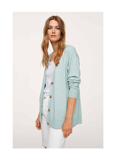 Gilet manches longues vert MANGO pour femme