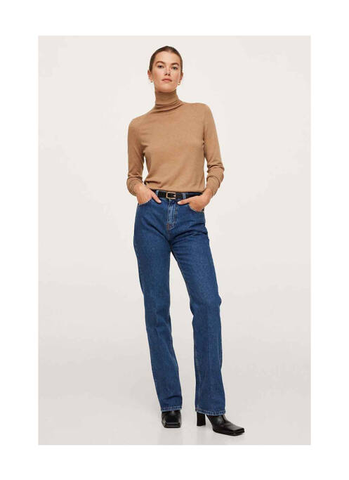 Pull col roulé marron MANGO pour femme