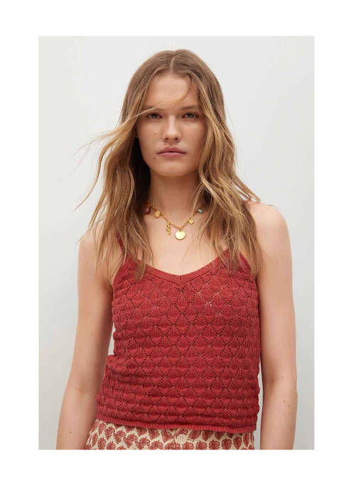 Débardeur rouge MANGO pour femme