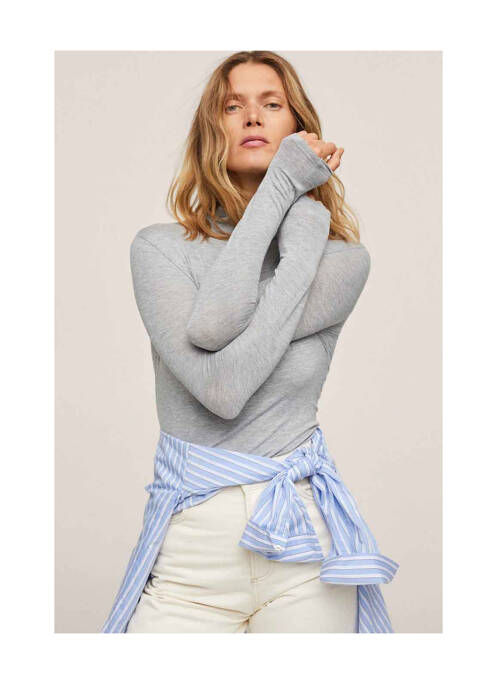 Pull col roulé marron MANGO pour femme