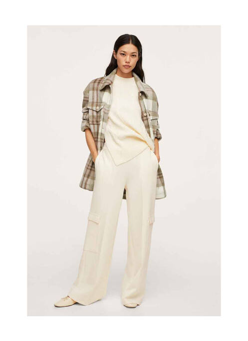 Pantalon flare beige MANGO pour femme
