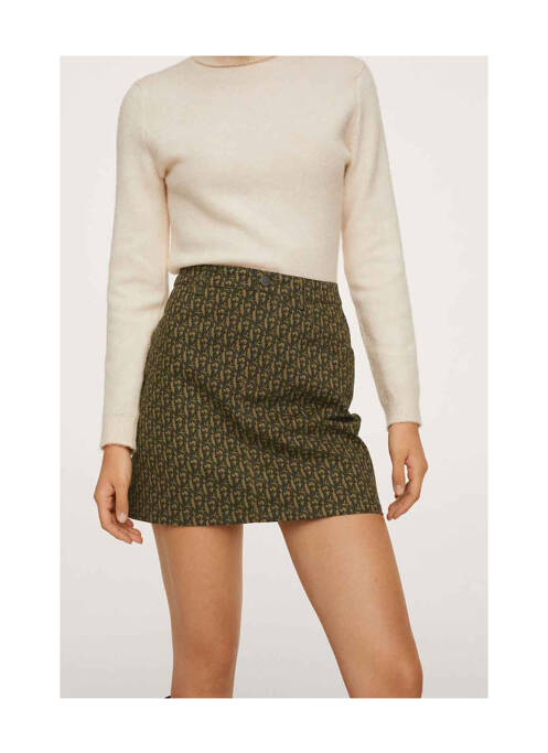 Jupe courte marron MANGO pour femme
