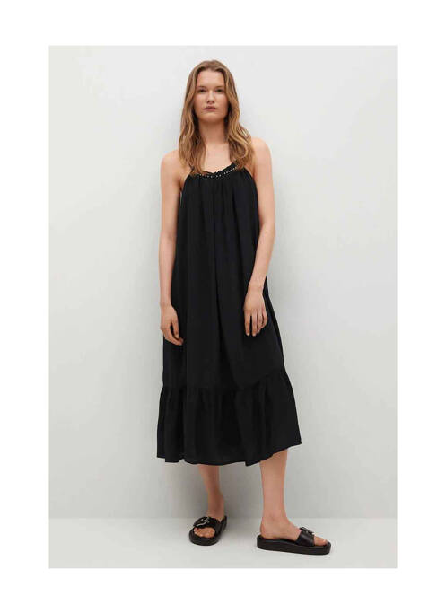 Robe longue noir MANGO pour femme