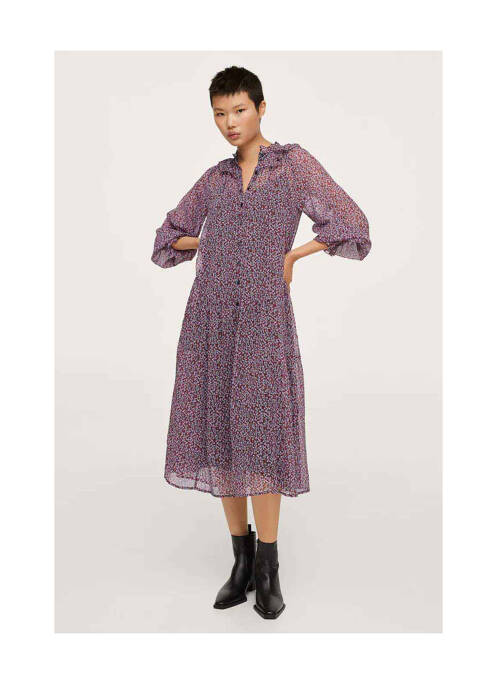 Robe mi-longue rouge MANGO pour femme