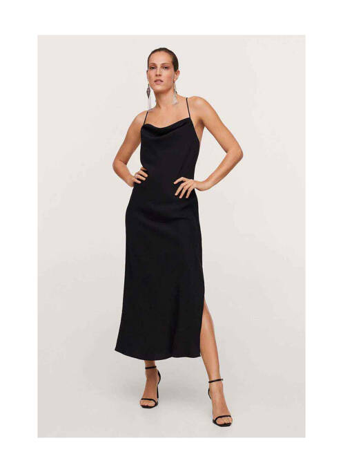Robe longue noir MANGO pour femme