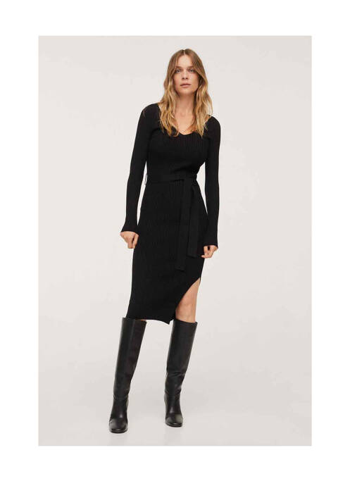 Robe longue noir MANGO pour femme