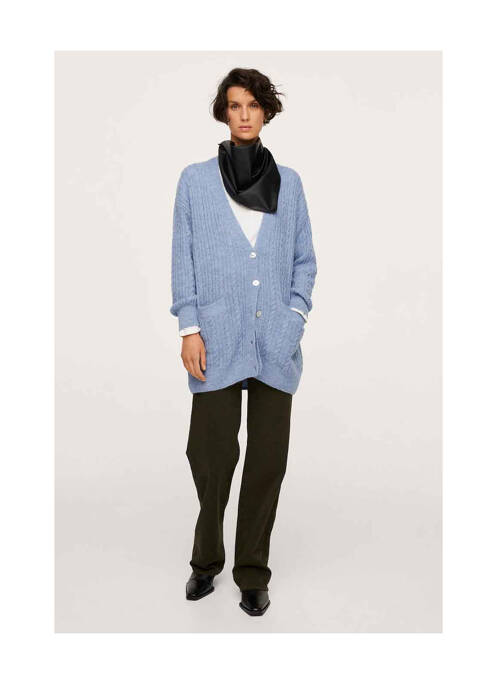 Gilet manches longues bleu MANGO pour femme