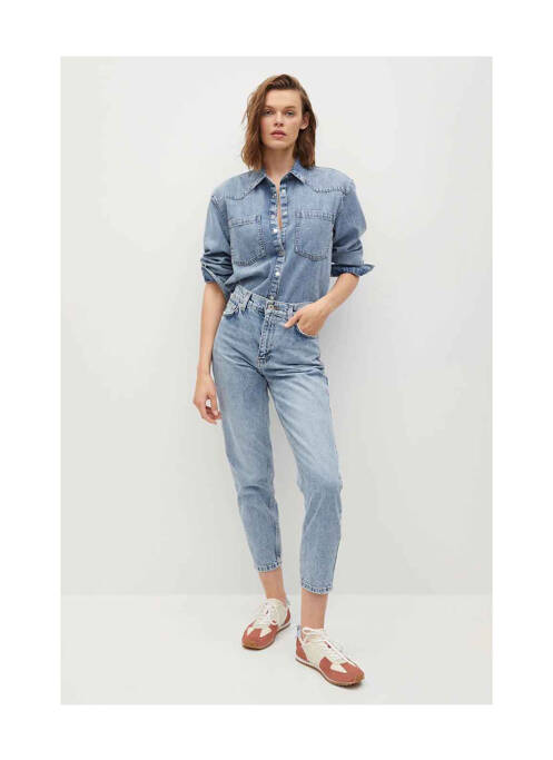 Jean coupe Mom bleu MANGO pour femme