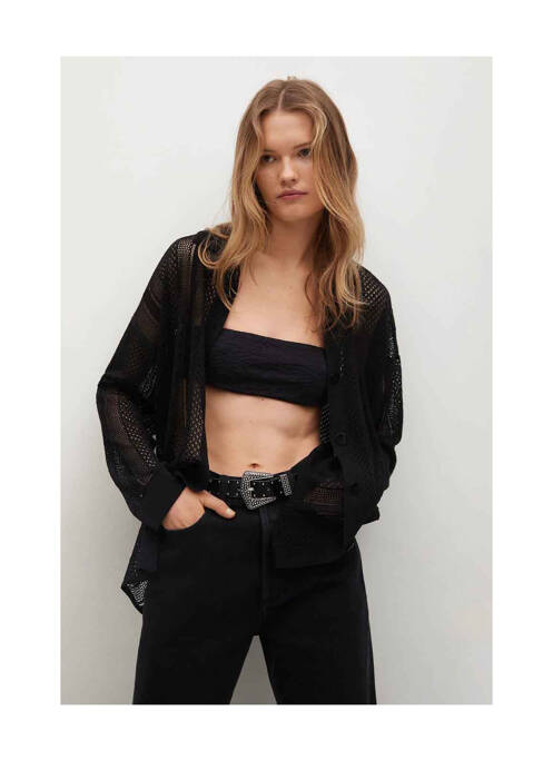 Gilet manches longues noir MANGO pour femme