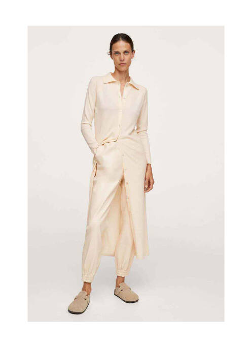Gilet manches longues jaune MANGO pour femme